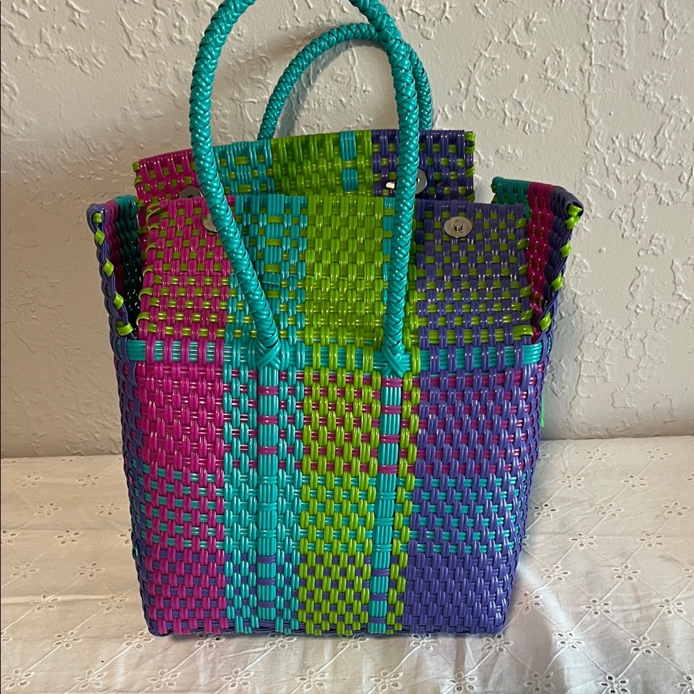 Source Unknown Multicolor Woven Tote - image 4